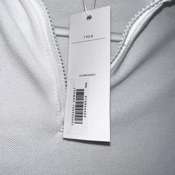 NWT Janie and Jack Boy's Half-Zip Stripe Pullover White Size 7-8 - Picture 6 of 9